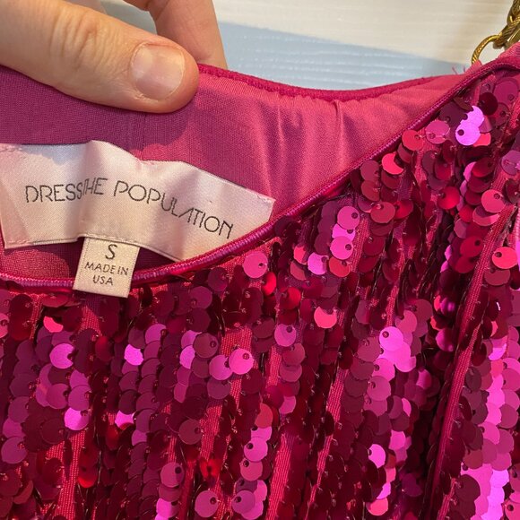 Dress the Population Pink Sequin Mini Dress – Size Small - Picture 6 of 7